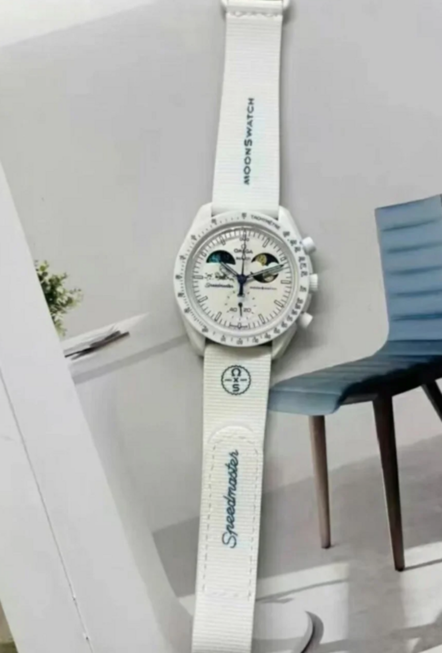 Omega Swatch Mission To The Moon Phase Chronograph Wrist Watch - Picture 3 of 5